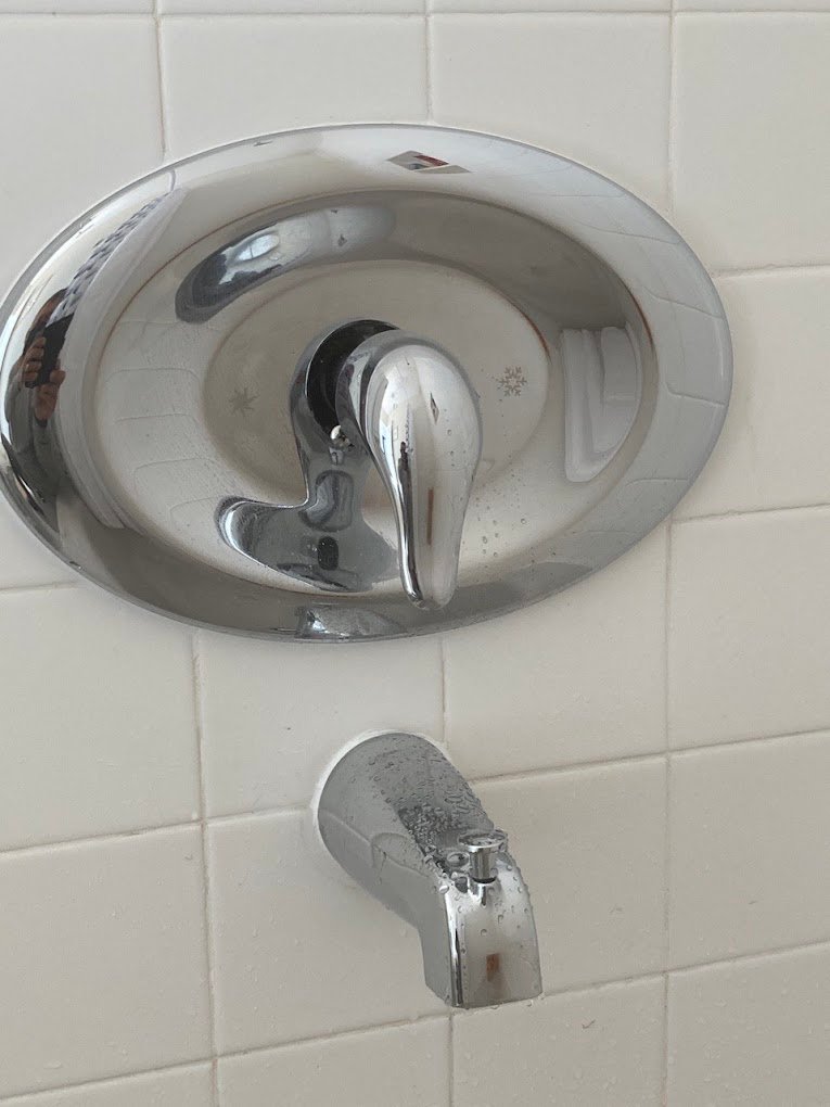 shower handle and spout